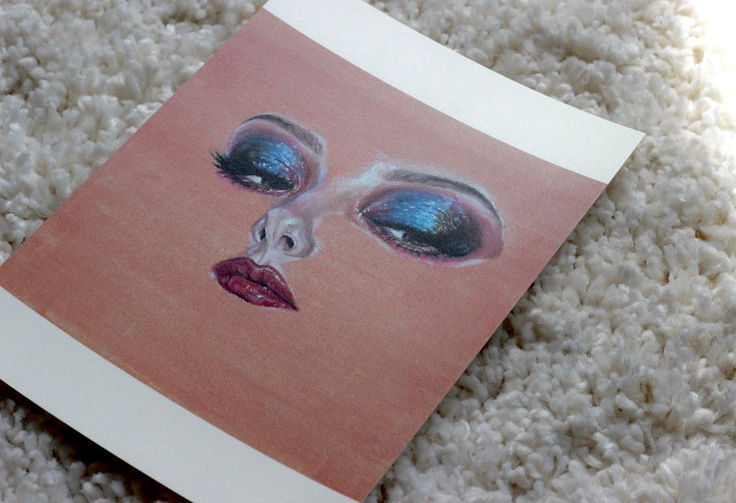 Card print - female portrait
